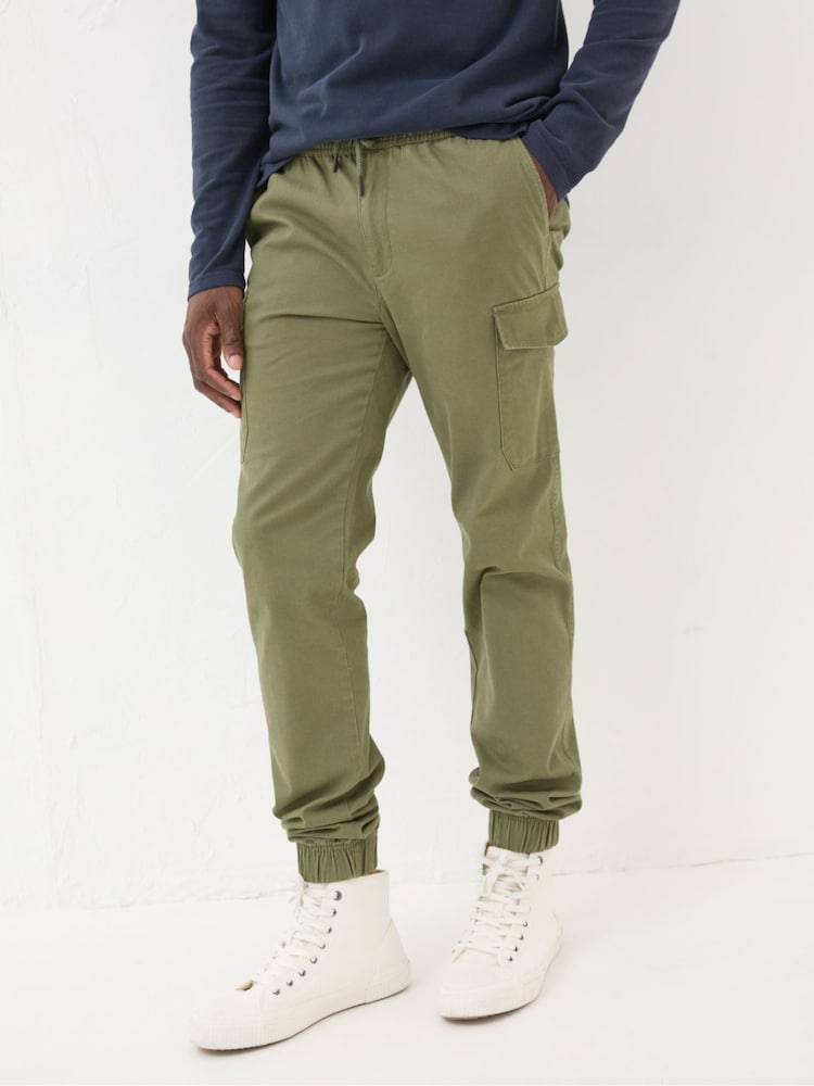 Fat Face Kent Green Cuffed Cargo Trousers