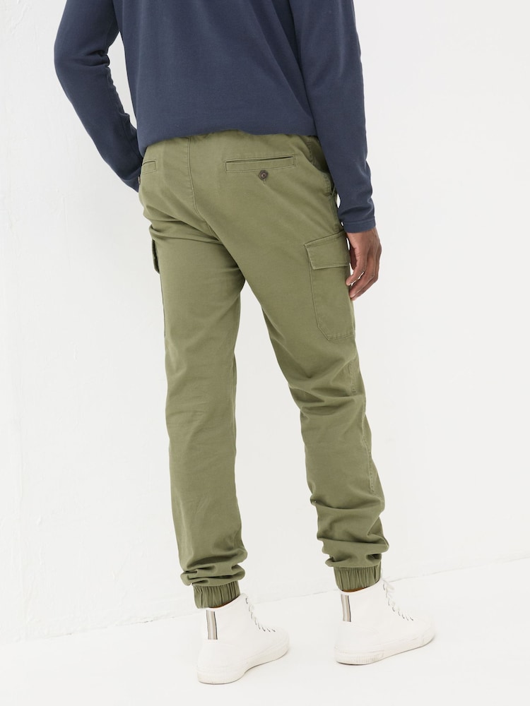 Fat Face Kent Green Cuffed Cargo Trousers