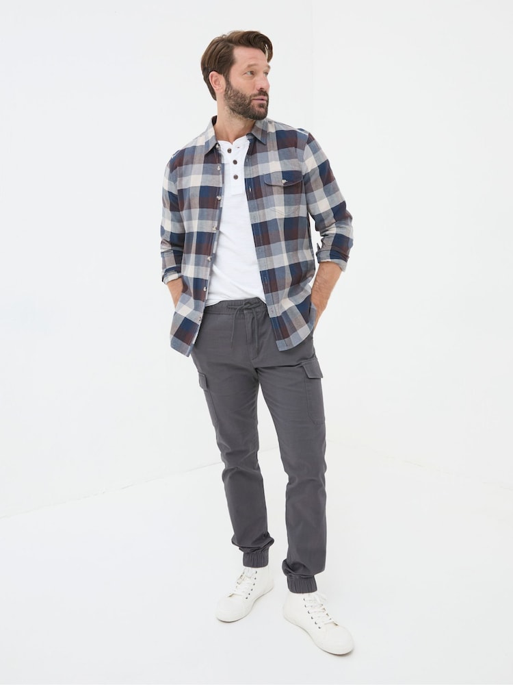 Fat Face Kent Grey Cuffed Cargo Trousers