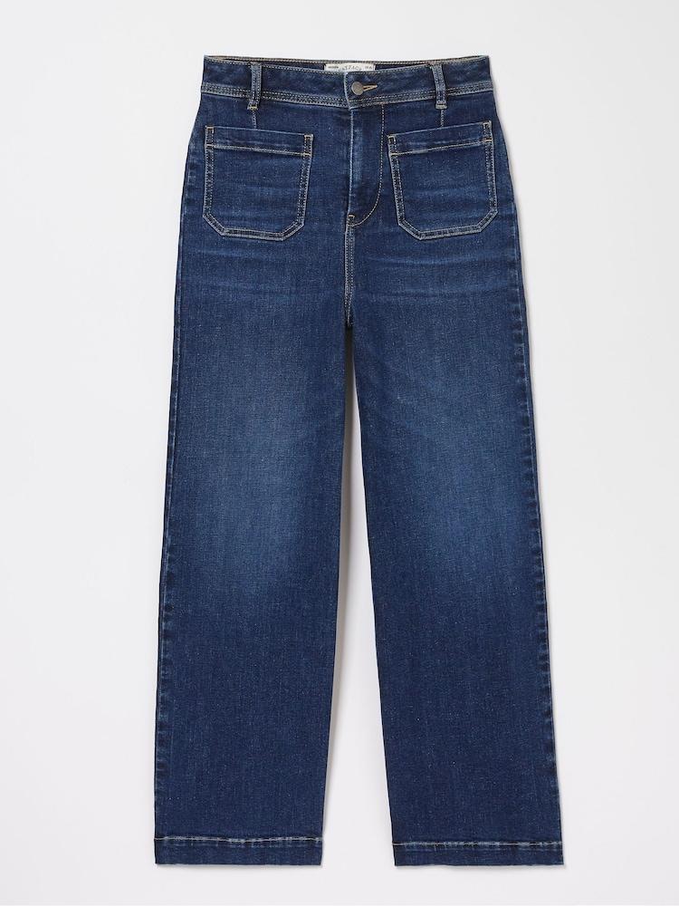 fat face Keswick Blue Wide Leg Crop Jeans