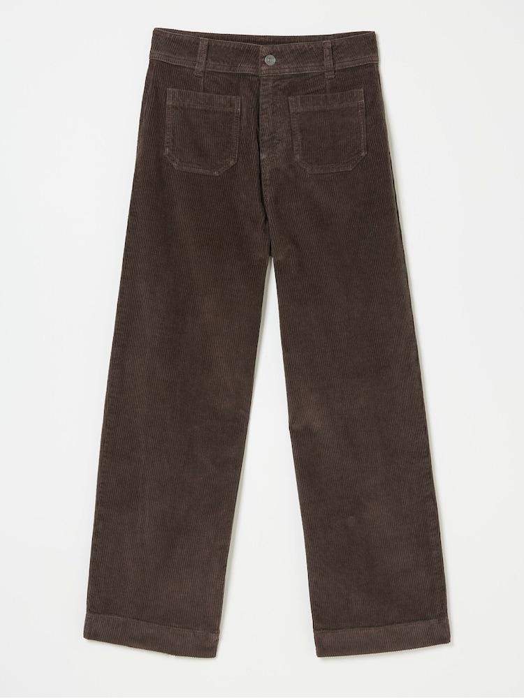 fat face Keswick Brown Wide Leg Crop Jeans