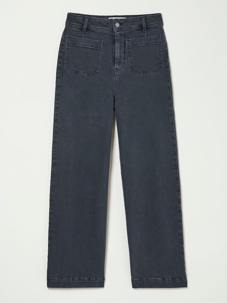 fat face Keswick Grey Wide Leg Crop Jeans