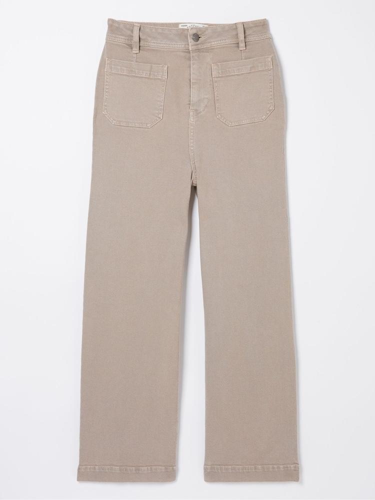 fat face Keswick Natural Wide Leg Crop Jeans