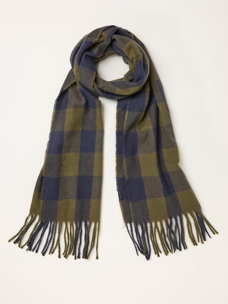 Fat Face Khaki Green Buffalo Check Scarf