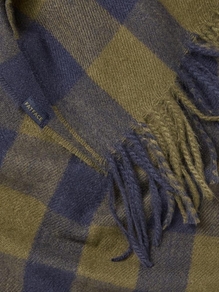 fat face Khaki Green Buffalo Check Scarf
