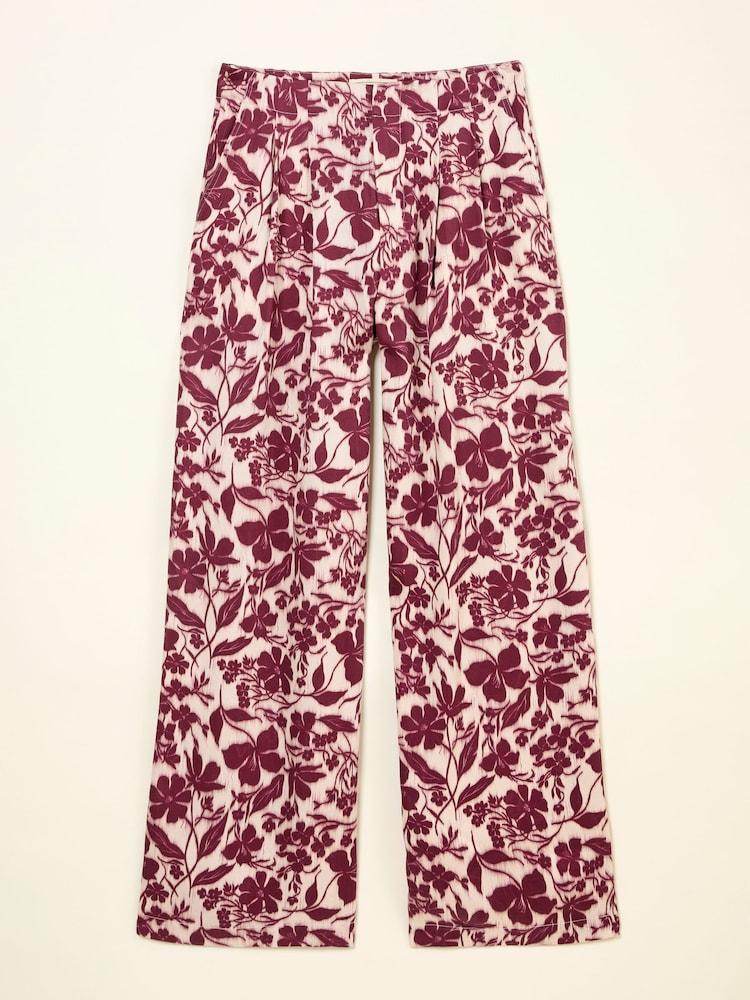 fat face Kingston Claret Printed Satin Trousers