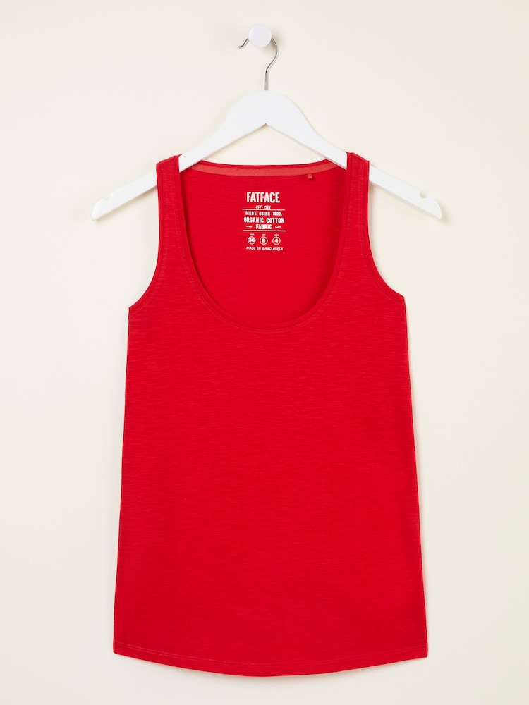 fat face Kirsty Bright Red Vest
