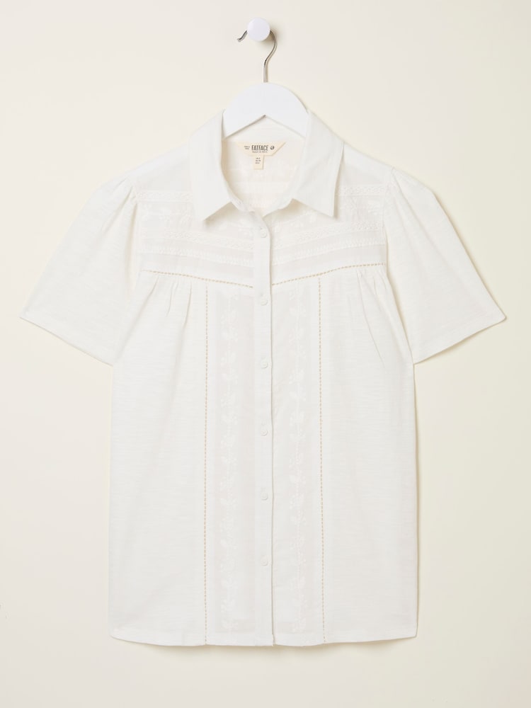 fat face Kit White Short Sleeve Jersey Shirt