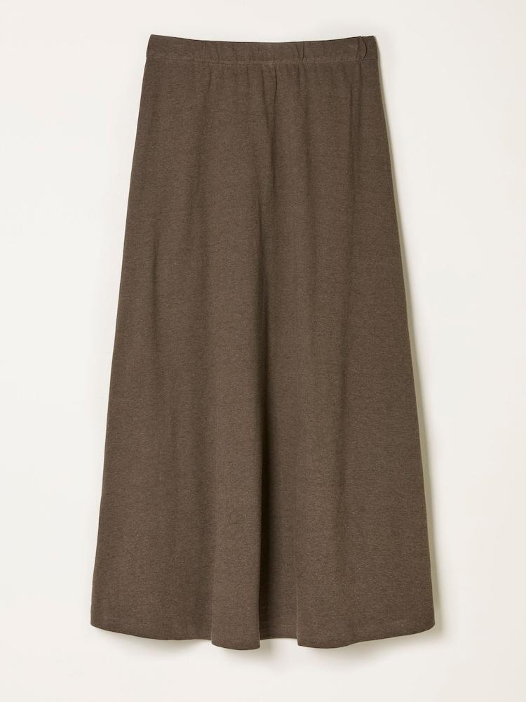 fat face Kitty Chocolate Brown Jersey Midi Skirt