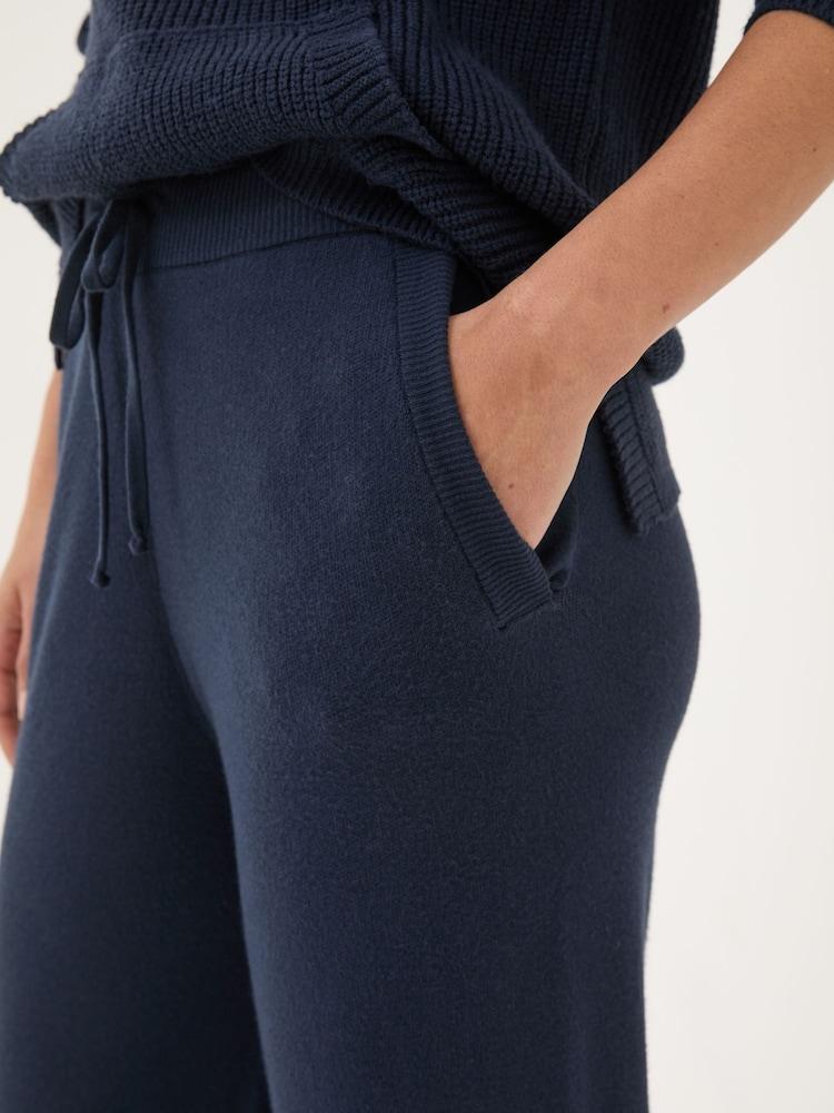 fat face Knitted Blue Navy Lounge Wide Leg Joggers
