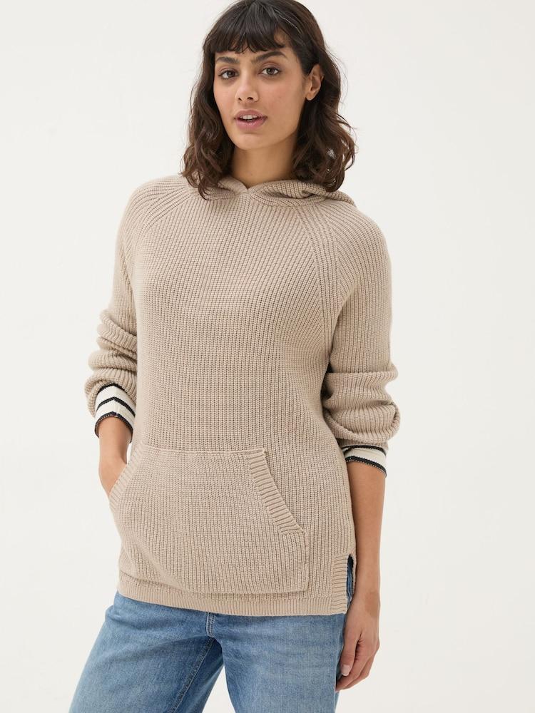 Fat Face Knitted Oatmeal Lounge Hoodie