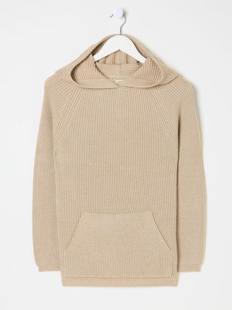 fat face Knitted Oatmeal Lounge Hoodie