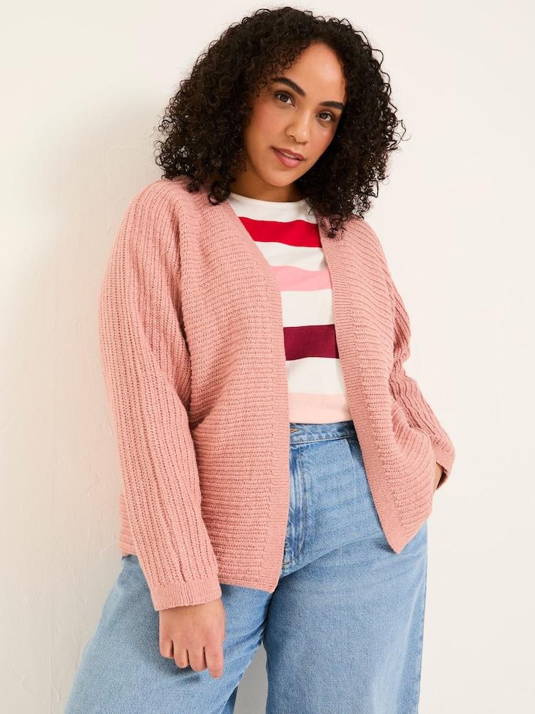 Fat Face Kya Light Pink Knitted Kimono Cardigan