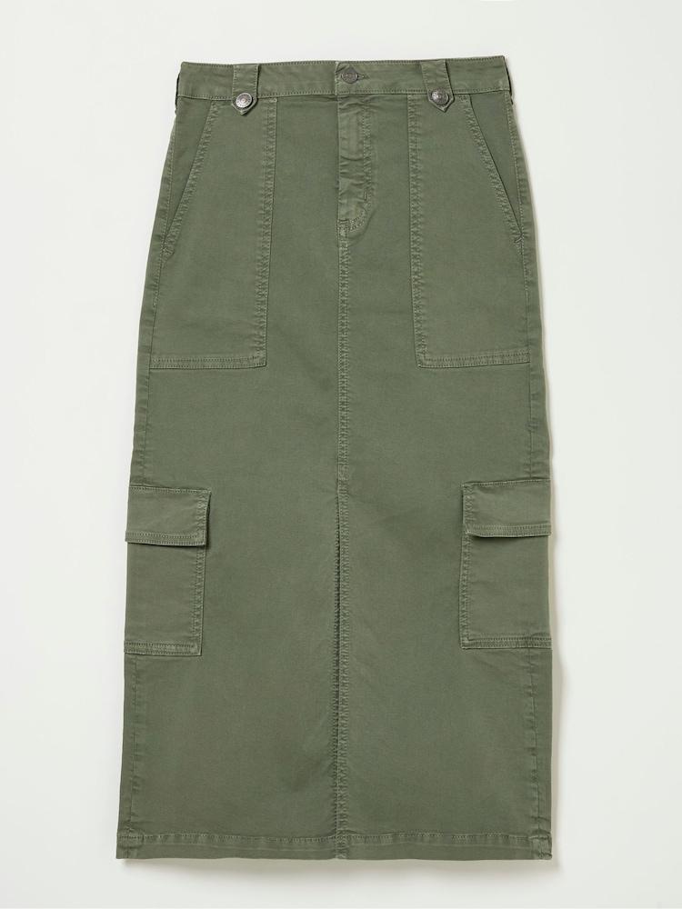 fat face Lara Green Cargo Midi Skirt