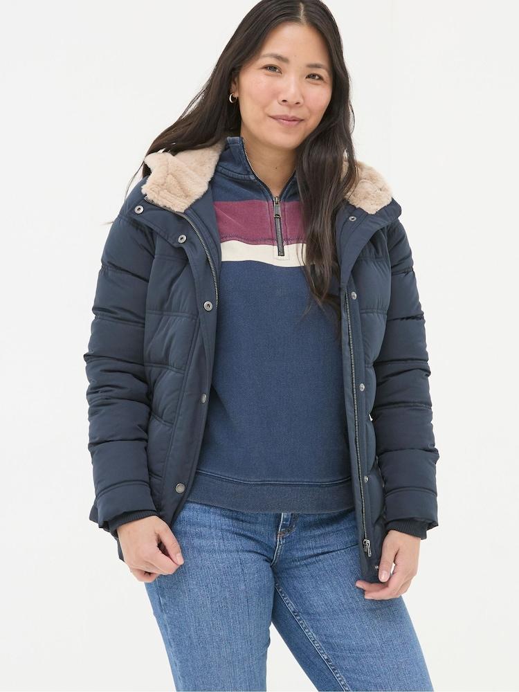 Fat Face Lara Navy Puffer Coat