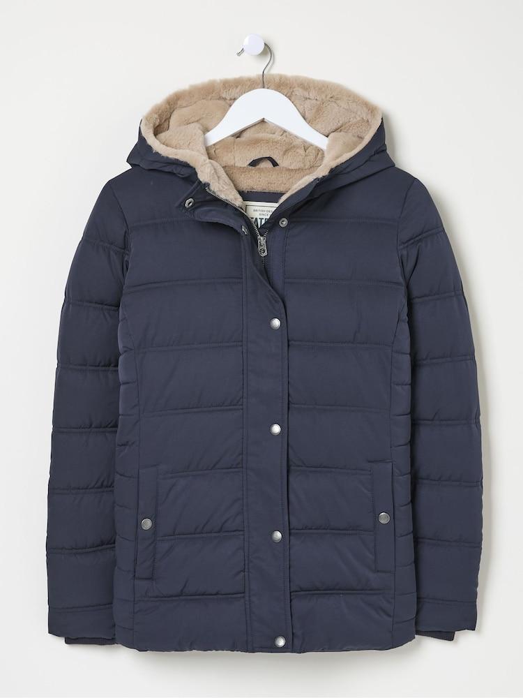 fat face Lara Navy Puffer Coat