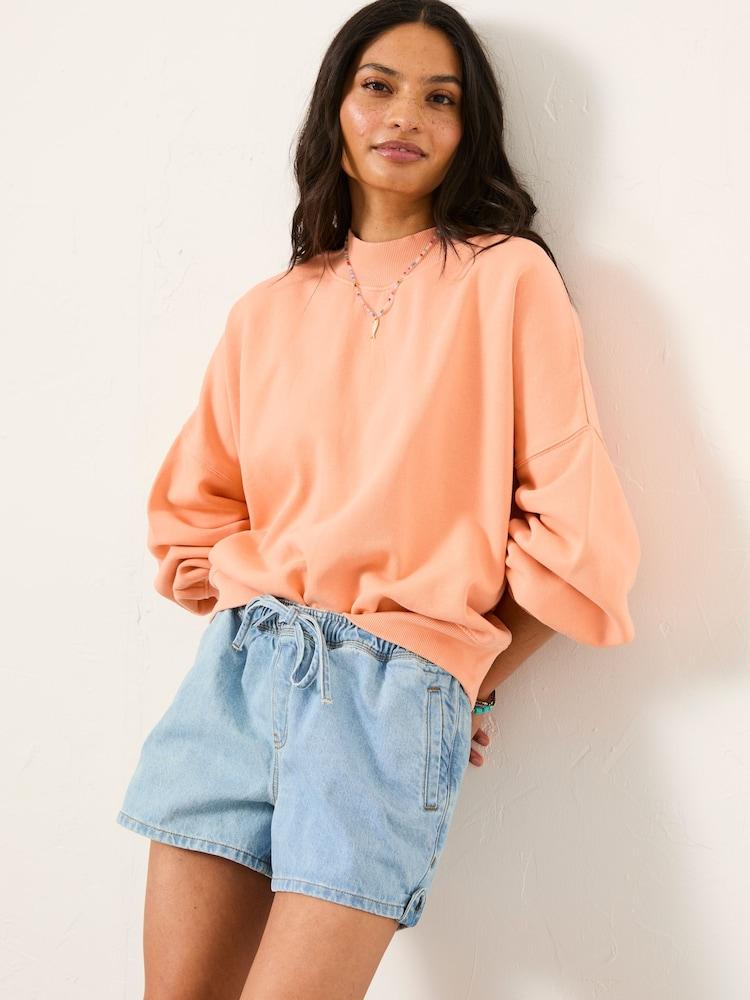 Fat Face Lara Peach Pink Crew Sweatshirt