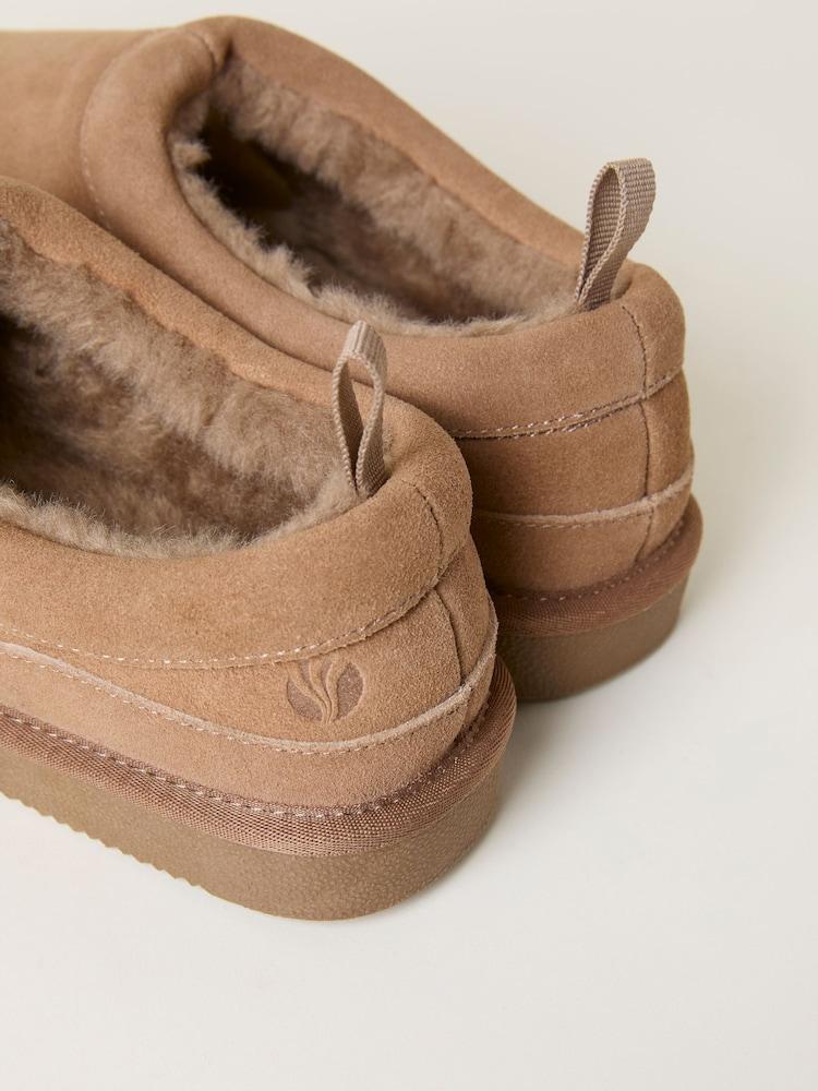 fat face Laura Mink Brown Suede Slipper