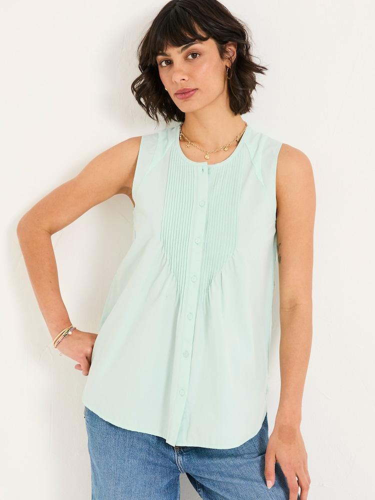 Fat Face Lauren Mint Green Longline Top