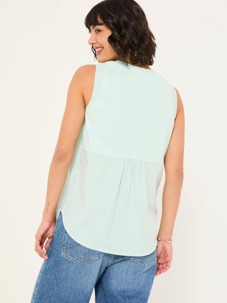 Fat Face Lauren Mint Green Longline Top