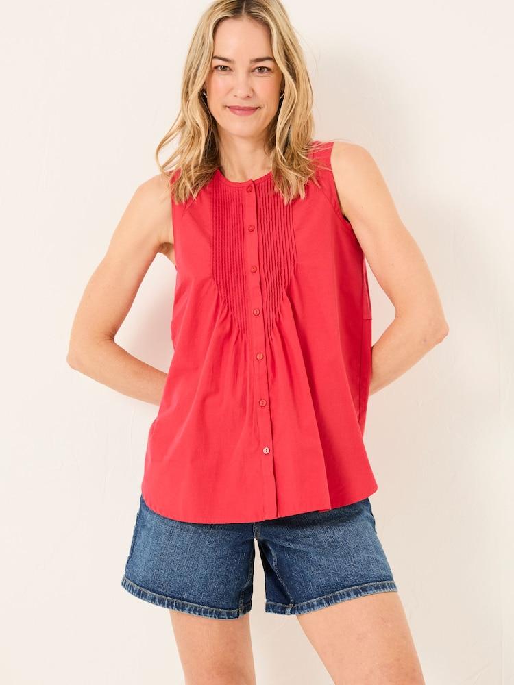 Fat Face Lauren Rust Red Longline Top