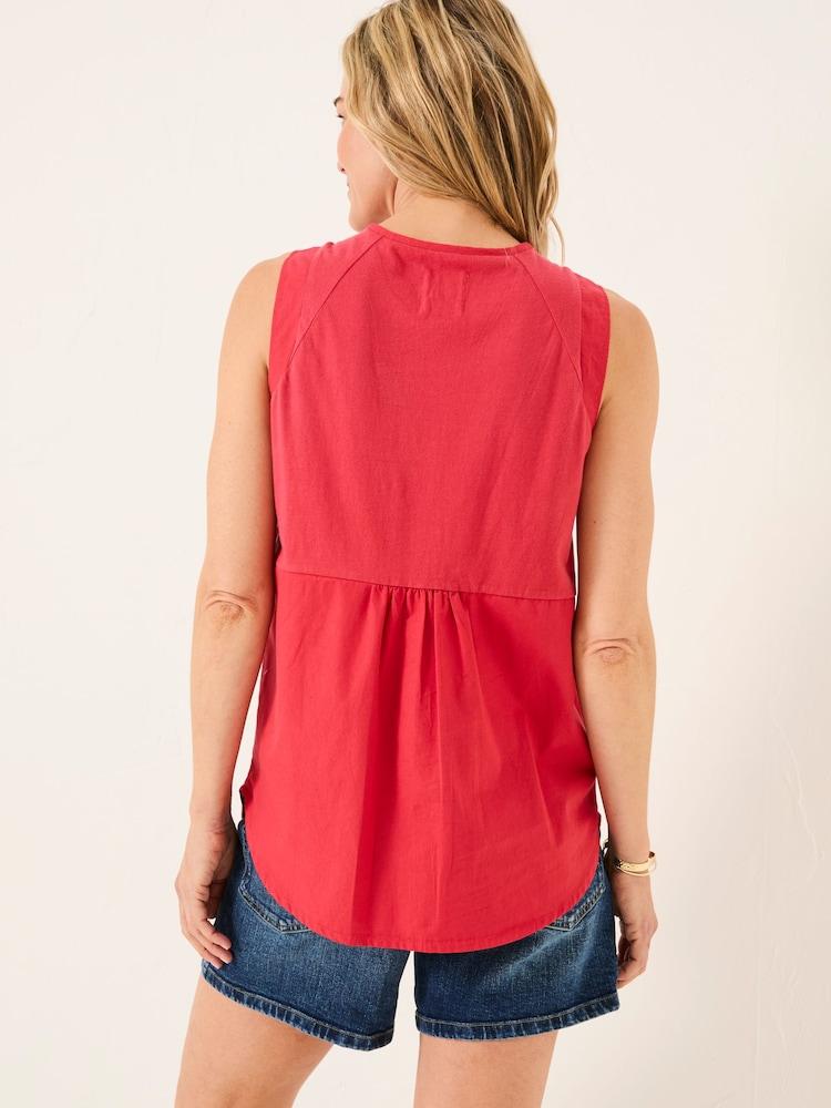Fat Face Lauren Rust Red Longline Top