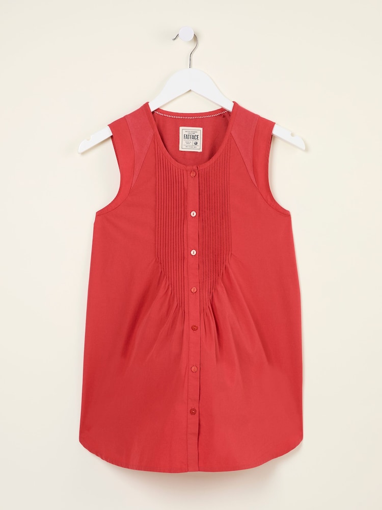 fat face Lauren Rust Red Longline Top