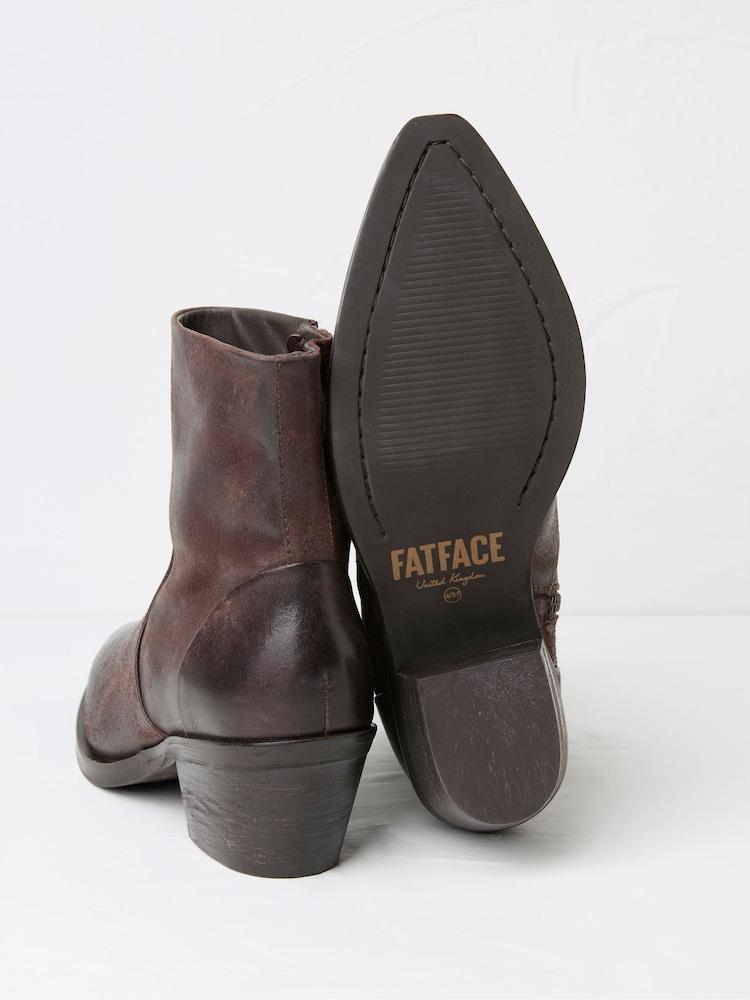 Fat Face Leonie Brown Ankle Western Boots