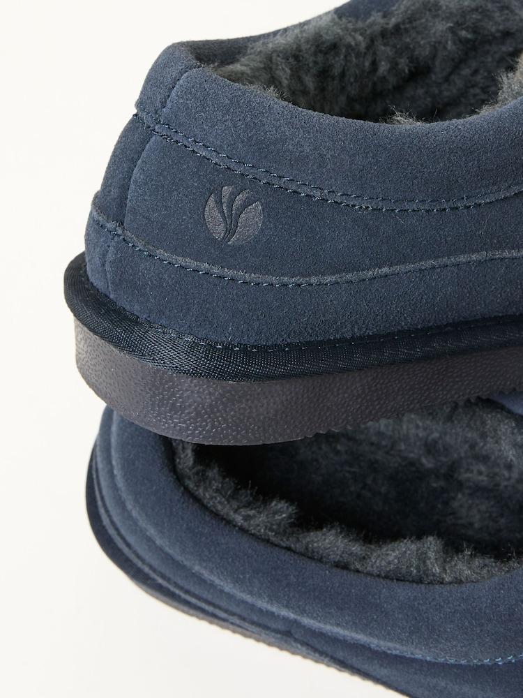 Fat Face Lewis Navy Suede Mule