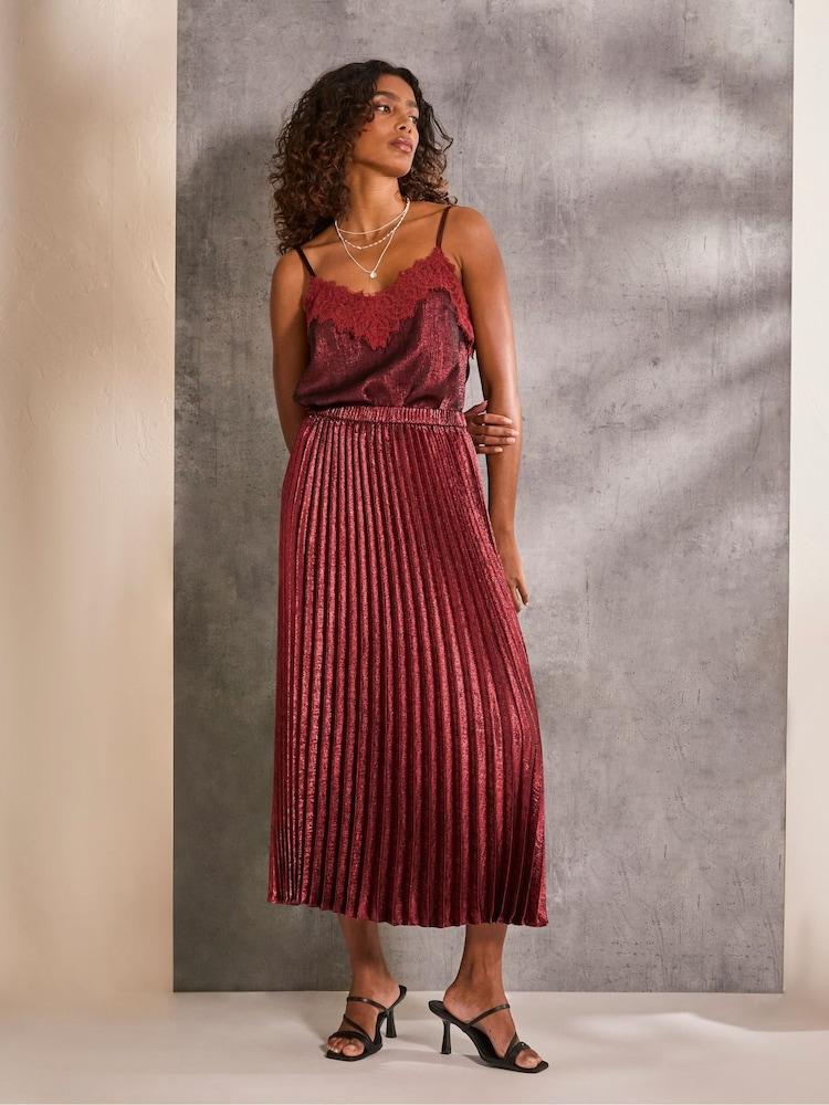Fat Face Lia Dark Red Metallic Cami