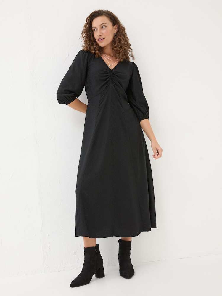 Fat Face Libby Black Midi Dress