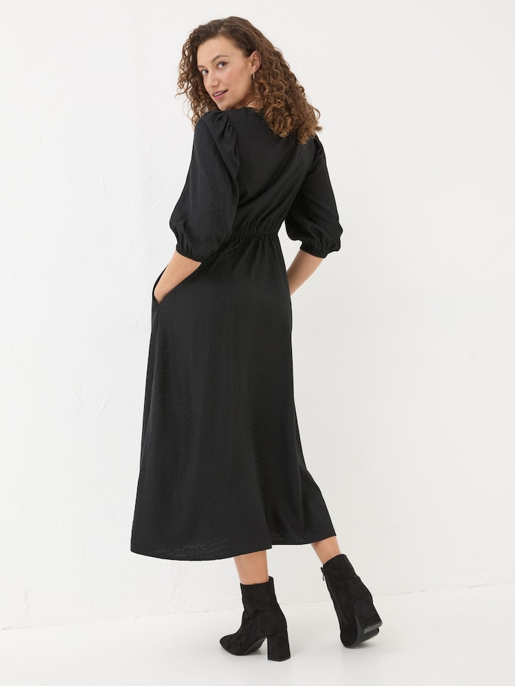 Fat Face Libby Black Midi Dress