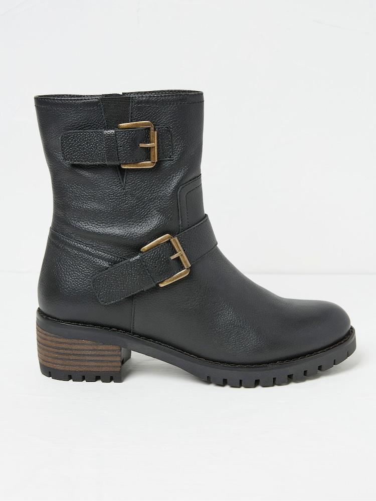 Fat Face Liberty Black Biker Boots