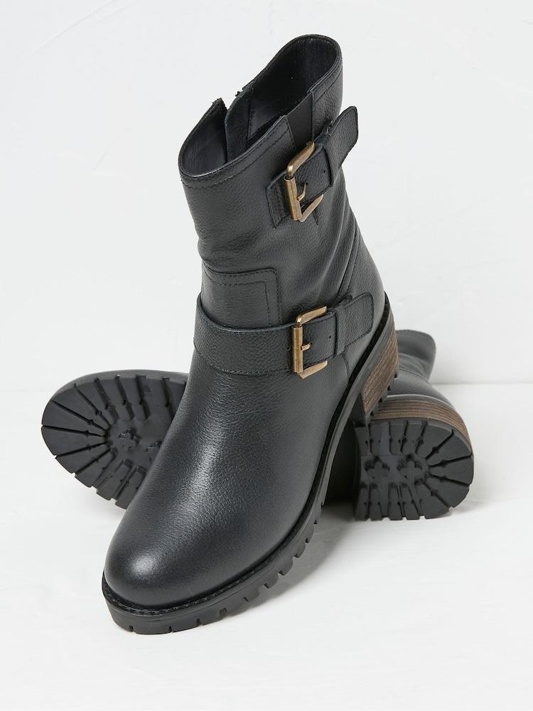 Fat Face Liberty Black Biker Boots