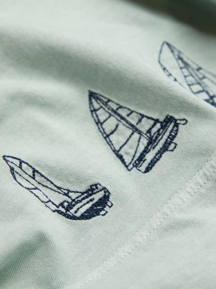 fat face Light Blue Boat Embroidered T-Shirt