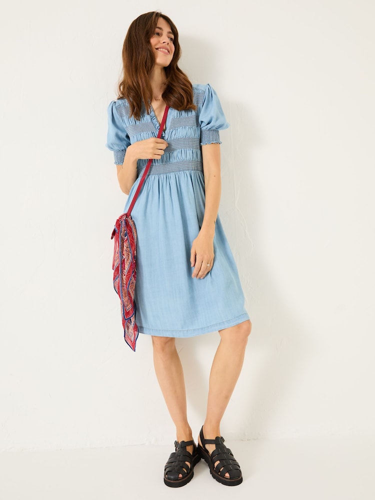 Fat Face Light Blue Denim Juniper Dress
