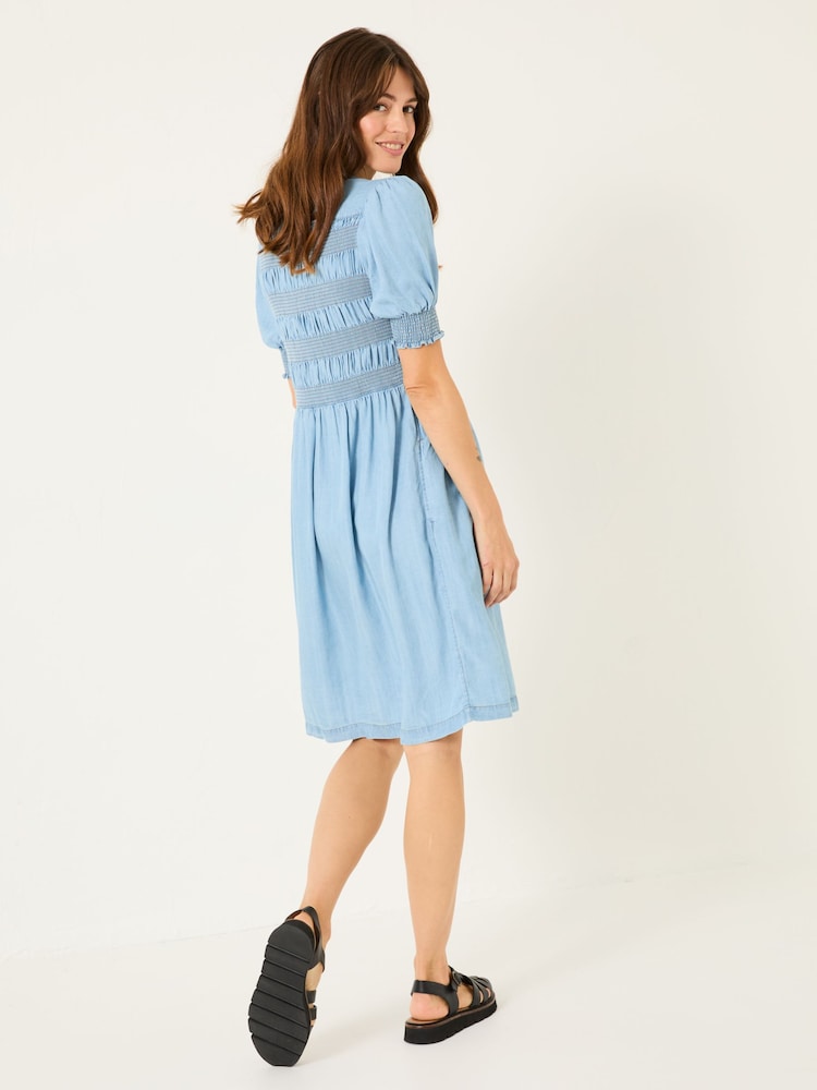 Fat Face Light Blue Denim Juniper Dress