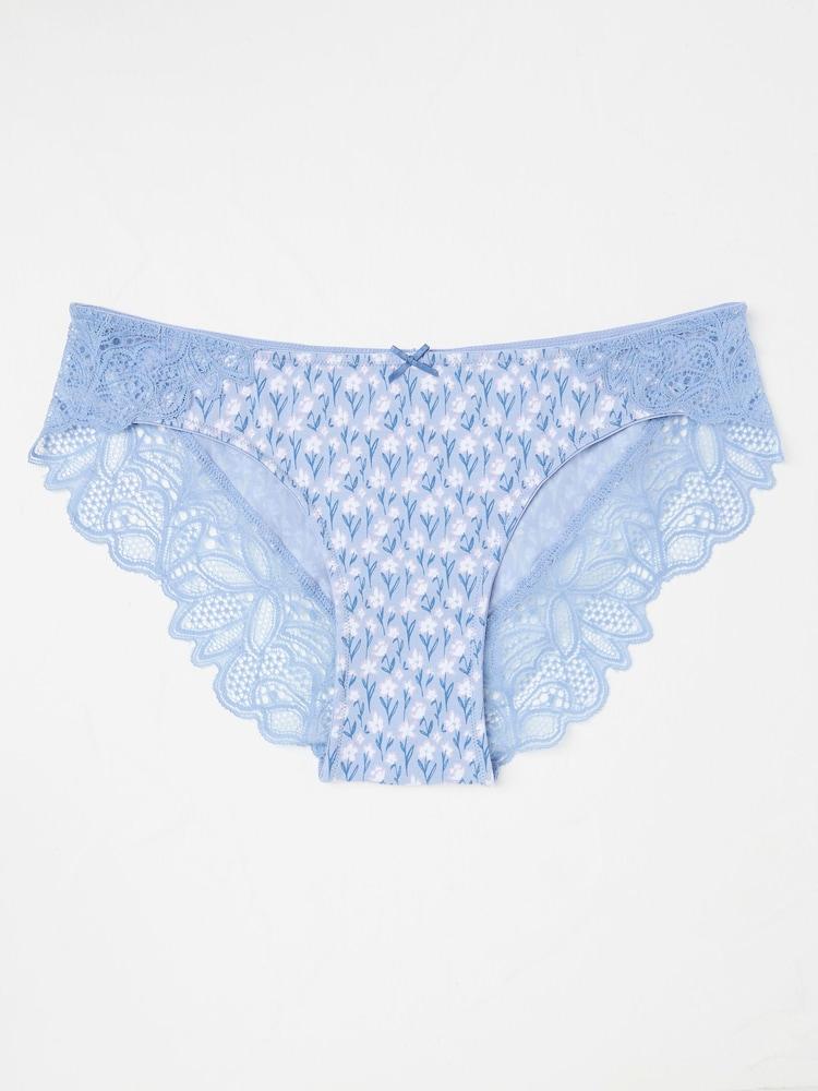 Fat Face Light Blue Floral Cheeky Knickers