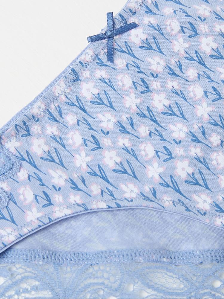 Fat Face Light Blue Floral Cheeky Knickers