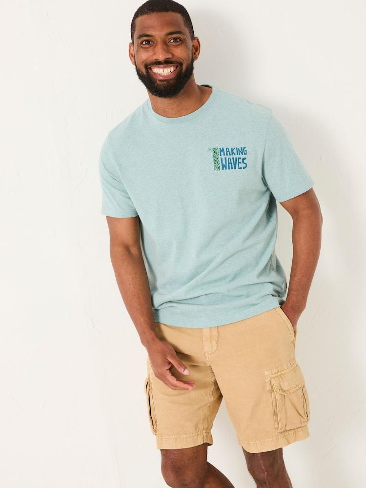 Fat Face Light Blue MCS Chest Stripe Tshirt