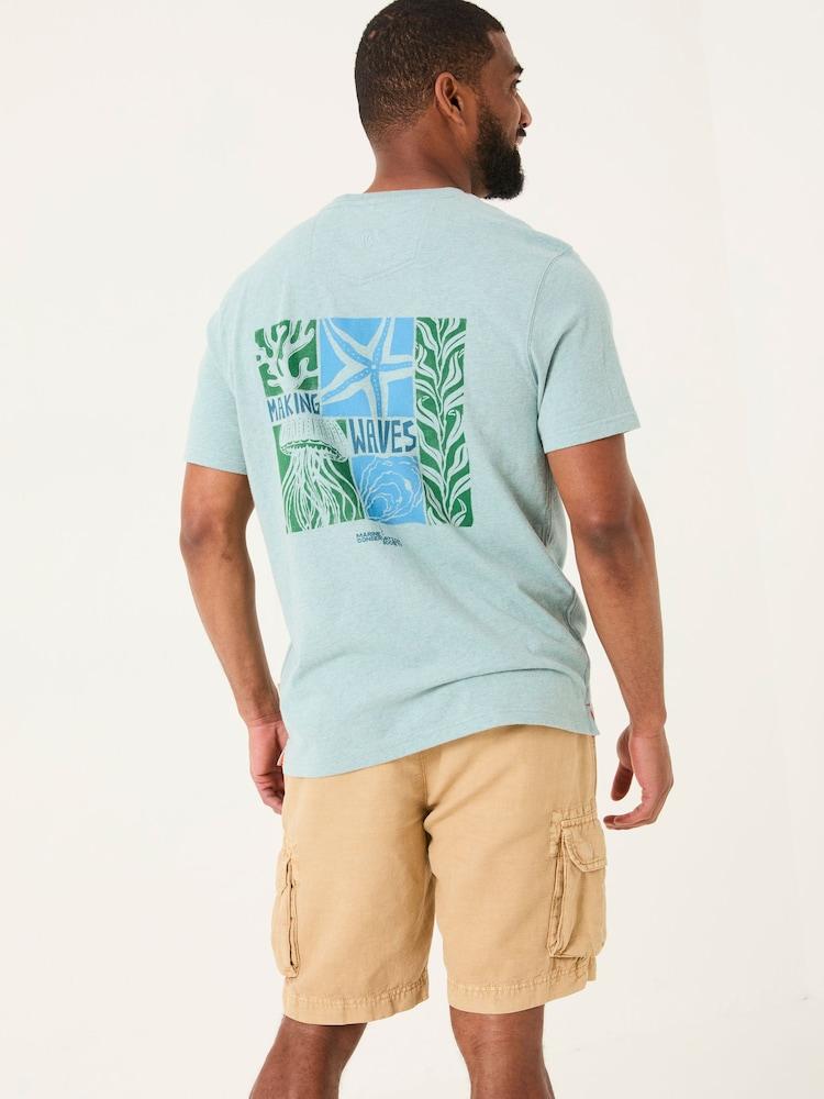 Fat Face Light Blue MCS Chest Stripe Tshirt