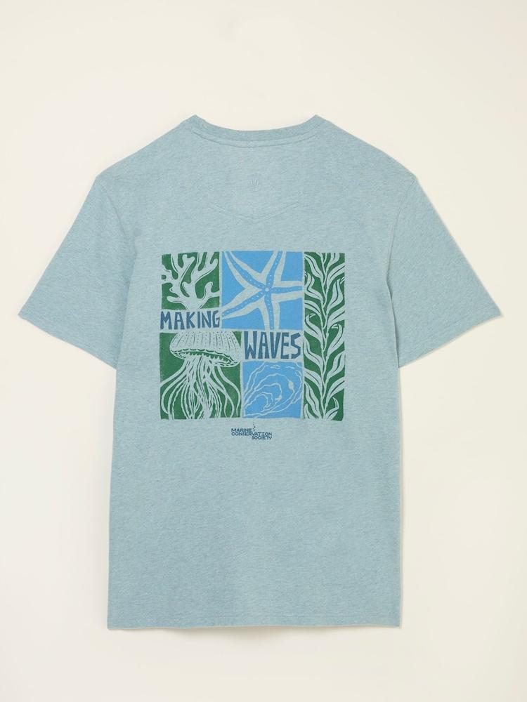 fat face Light Blue MCS Chest Stripe Tshirt