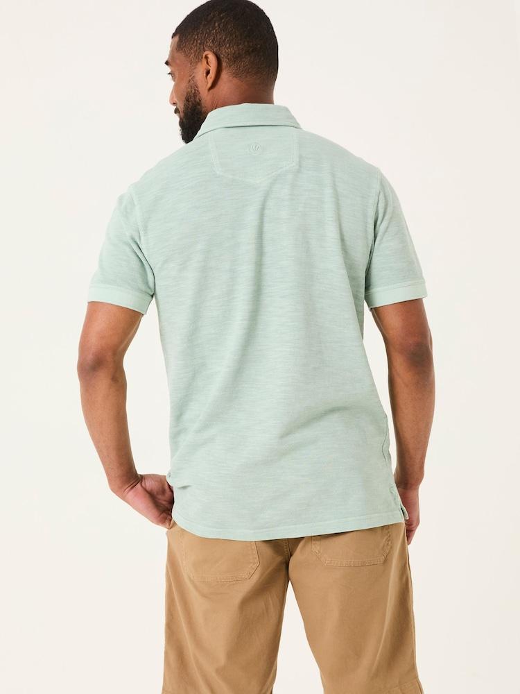 Fat Face Light Blue Short Sleeve Slub Pique Polo
