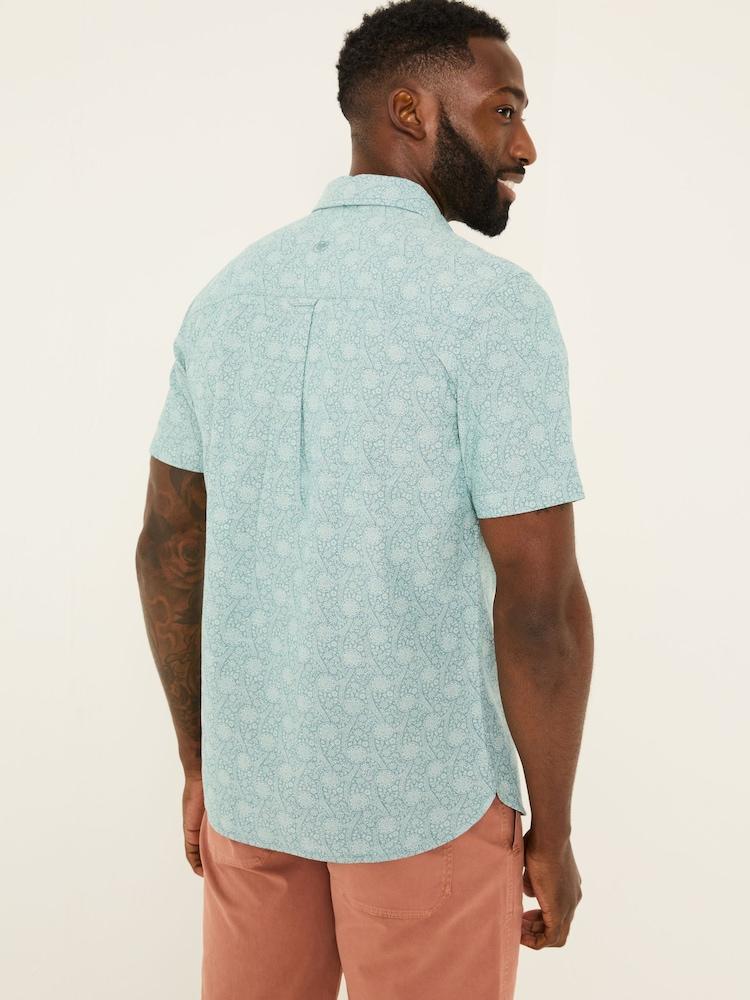 Fat Face Light Blue Tile Short Sleeve Shirt
