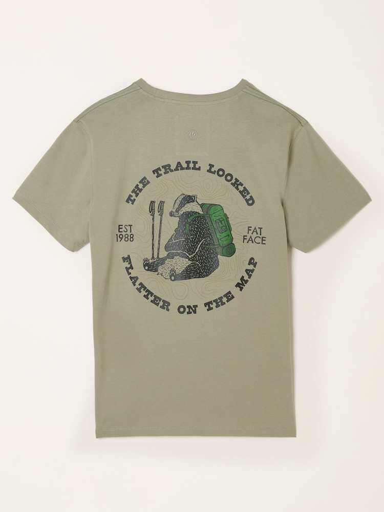 fat face Light Green Badger Hiker Graphic Tshirt