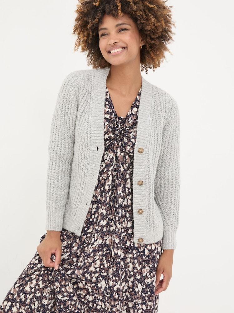Fat Face Light Grey Alicia Cardigan