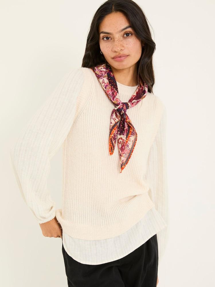 Fat Face Light Natural Amara 2 In 1 Knitted Tank