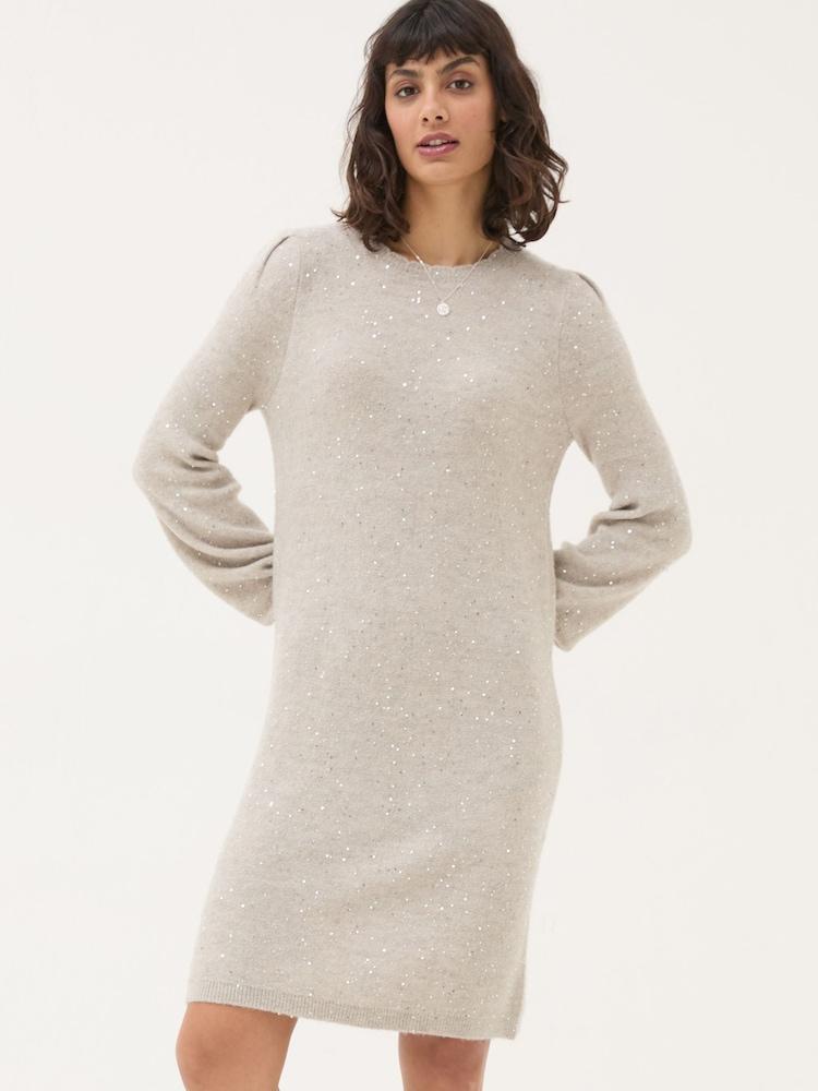 Fat Face Light Natural Eden Knit Dress