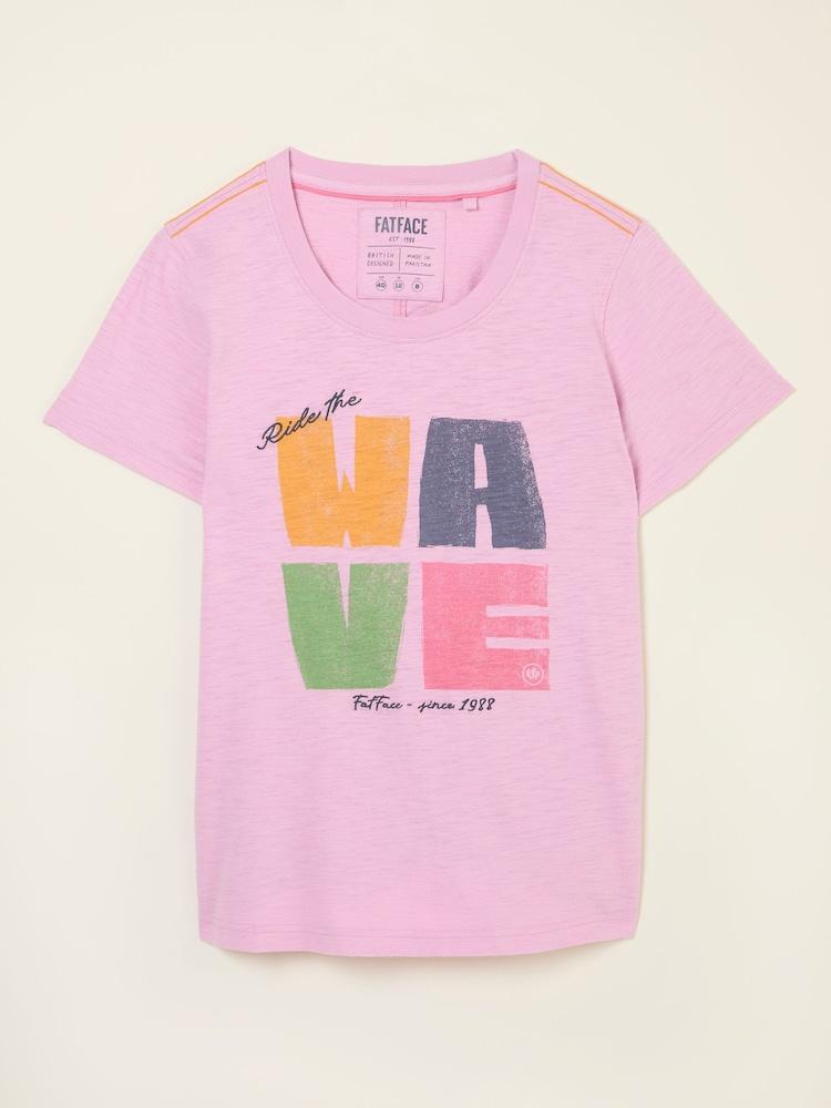 fat face Light Pink Ride The Wave Graphic T Shirt