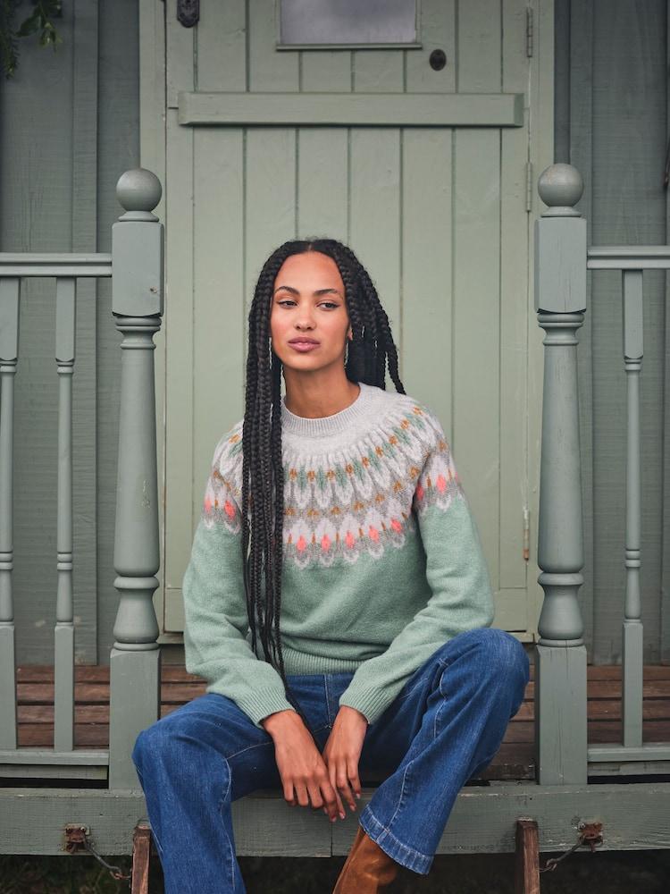 Fat Face Light Teal Esther Jumper